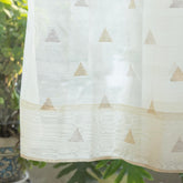 Chanderi Curtain Triangle Motif - Off-White 7ft